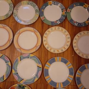 Colorful Floral and Geometric Dinner Plate Set